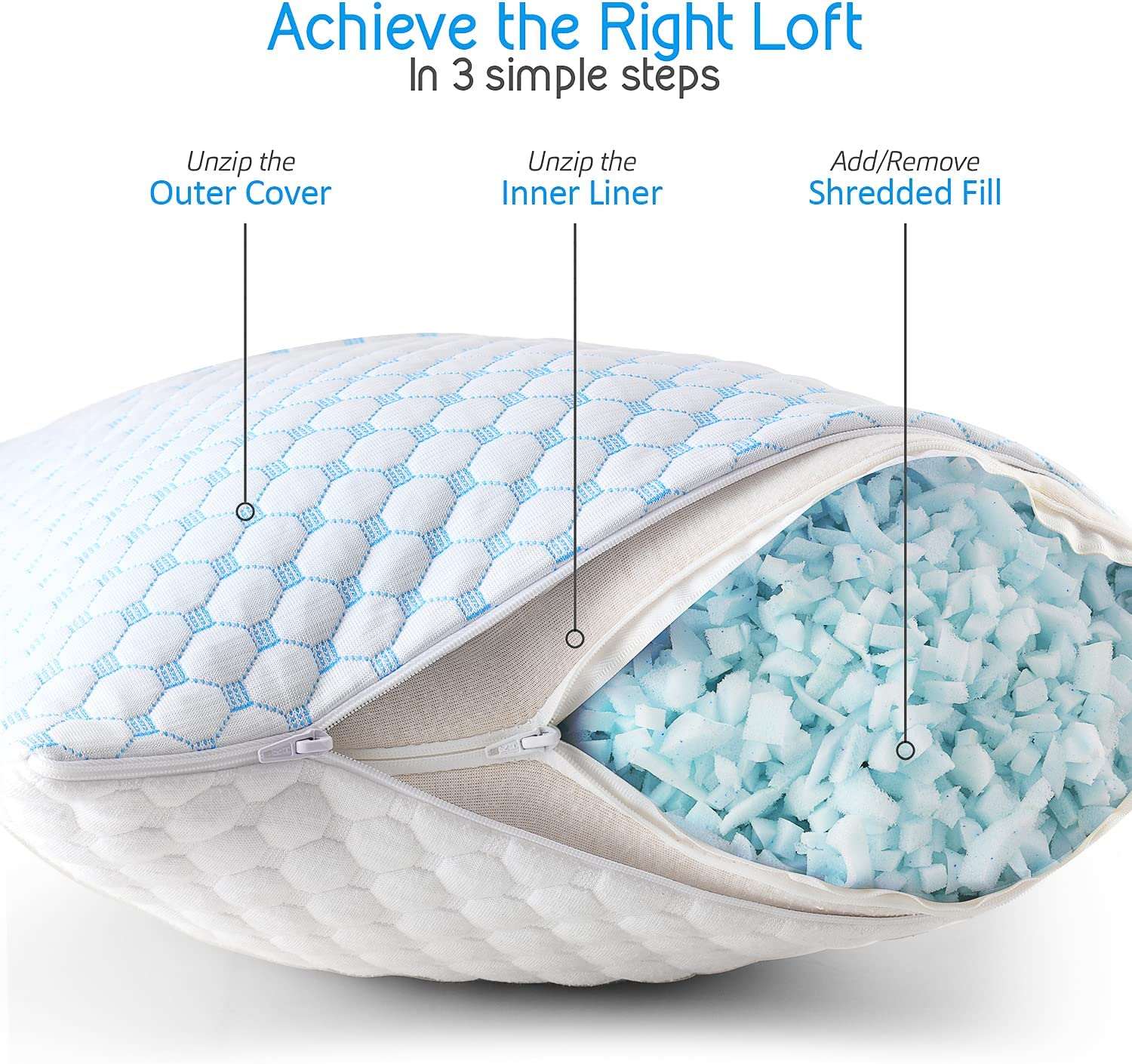 Shredded Memory Foam Cooling Pillow - Lifewit – Lifewitstore