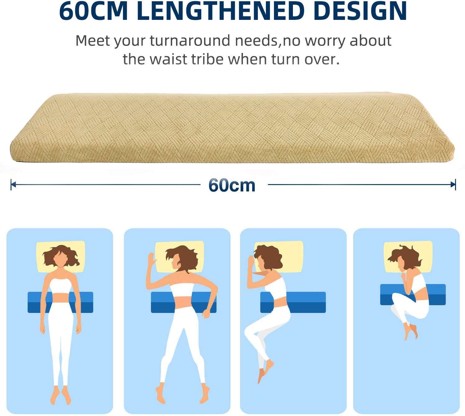 Memory Foam Lumbar Pillow Waist Support for Sleeping Bed
